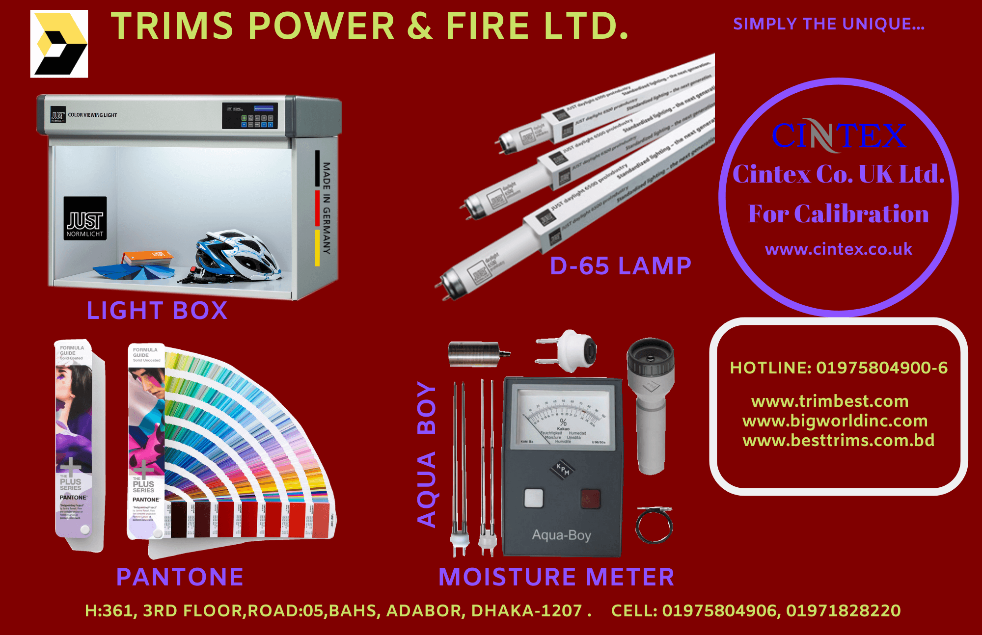 Lightbox D65 Lamp Pantone Moisture Meter Supplier Bangladesh